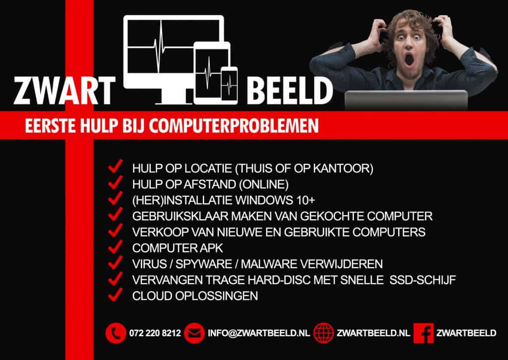 Zwartbeeld Computer Service | Computerhulp in Alkmaar E.O | Reparatie | Computerverkoop 2 Zwart_Beeld_Flyer_A6-1024x726