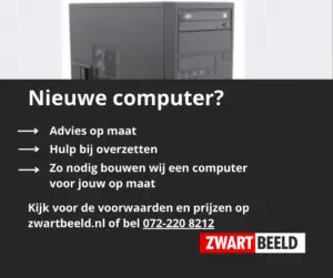 Nieuwe computer Zwartbeeld helpt