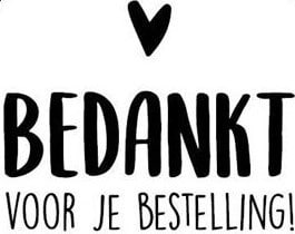 Bedankt voor de bestelling