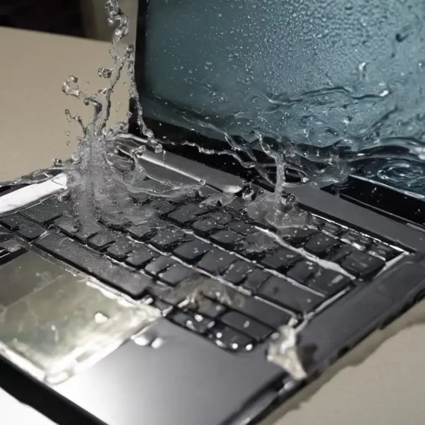 Schadenrapport water op laptop, Zwartbeeld helpt