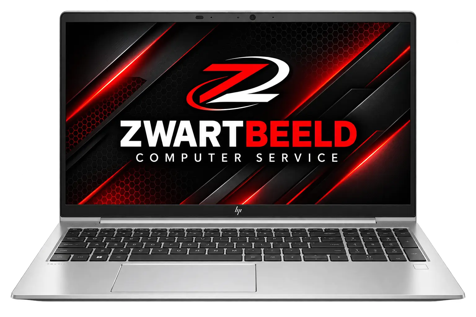 HP laptop transparant achtergrond met Logo Zwartbeeld